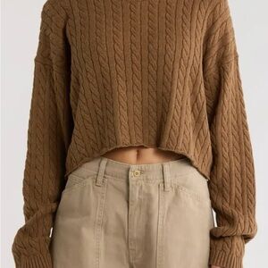Cable Knit Brown Sweater